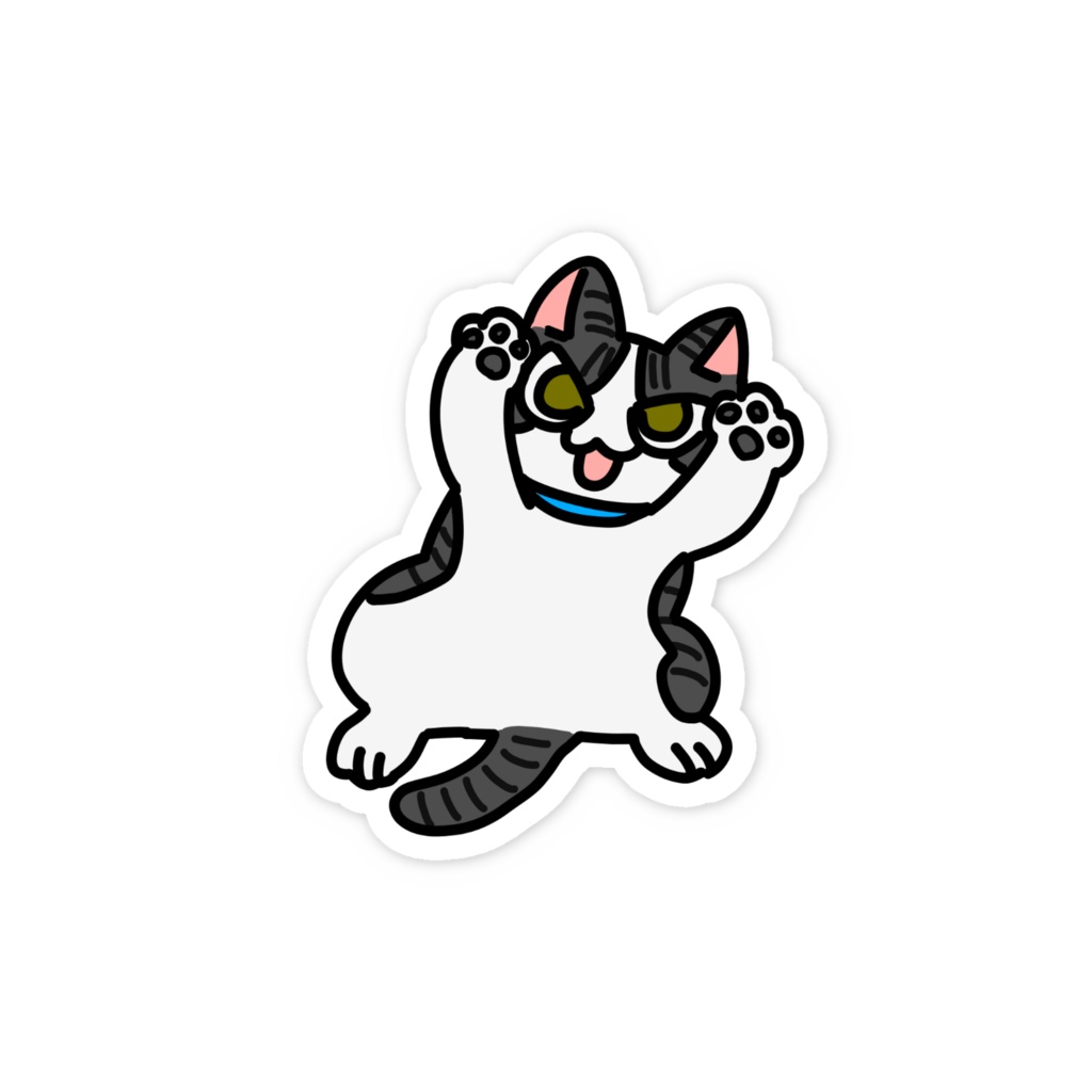 猫のビス まっしろおなかスマホステッカー