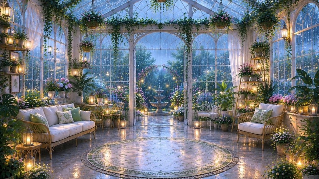 Glass Greenhouse Series - Botanical Garden 配信用背景素材(1920×1080)