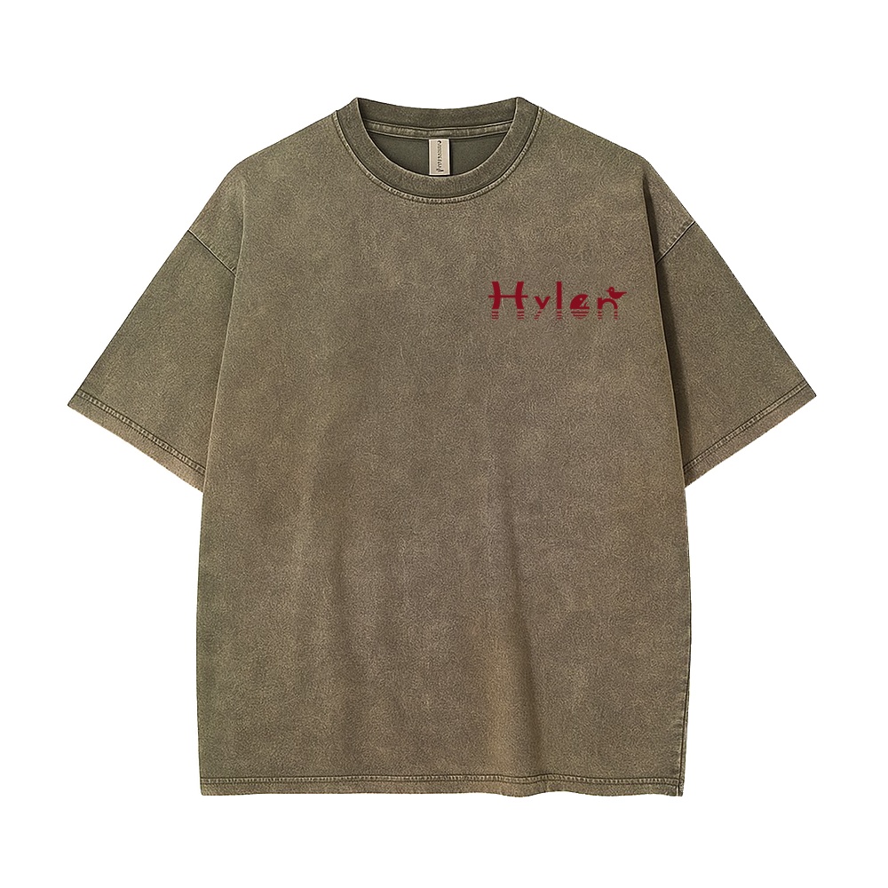【受注生産】Hylen Lab - Heavy Washed T-Shirt ArmyGreen/Brown