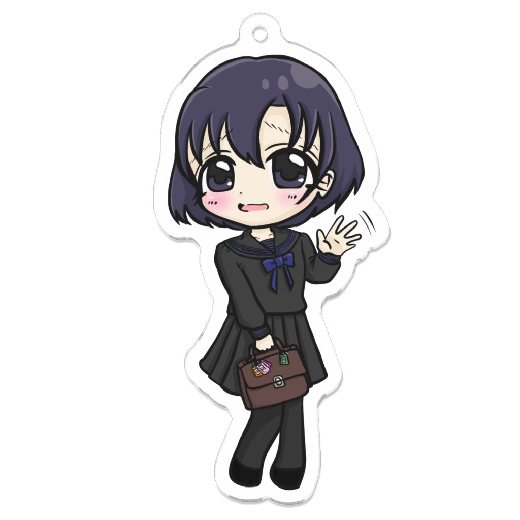 103.凪の愉快な仲間たち 映り込み 制服 白菊ほたる アクリルキーホルダー【pixivFACTORY】