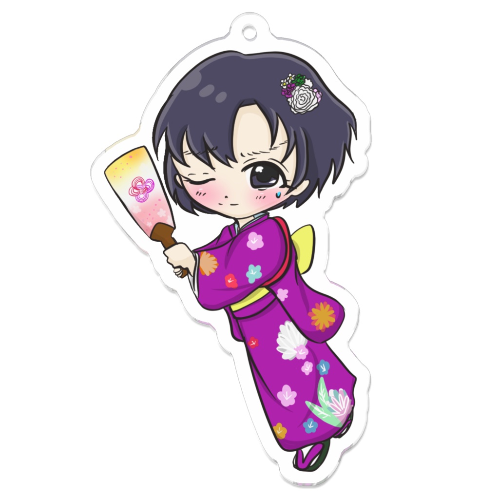 82.CM晴れ着 白菊ほたる アクリルキーホルダー【pixivFACTORY】