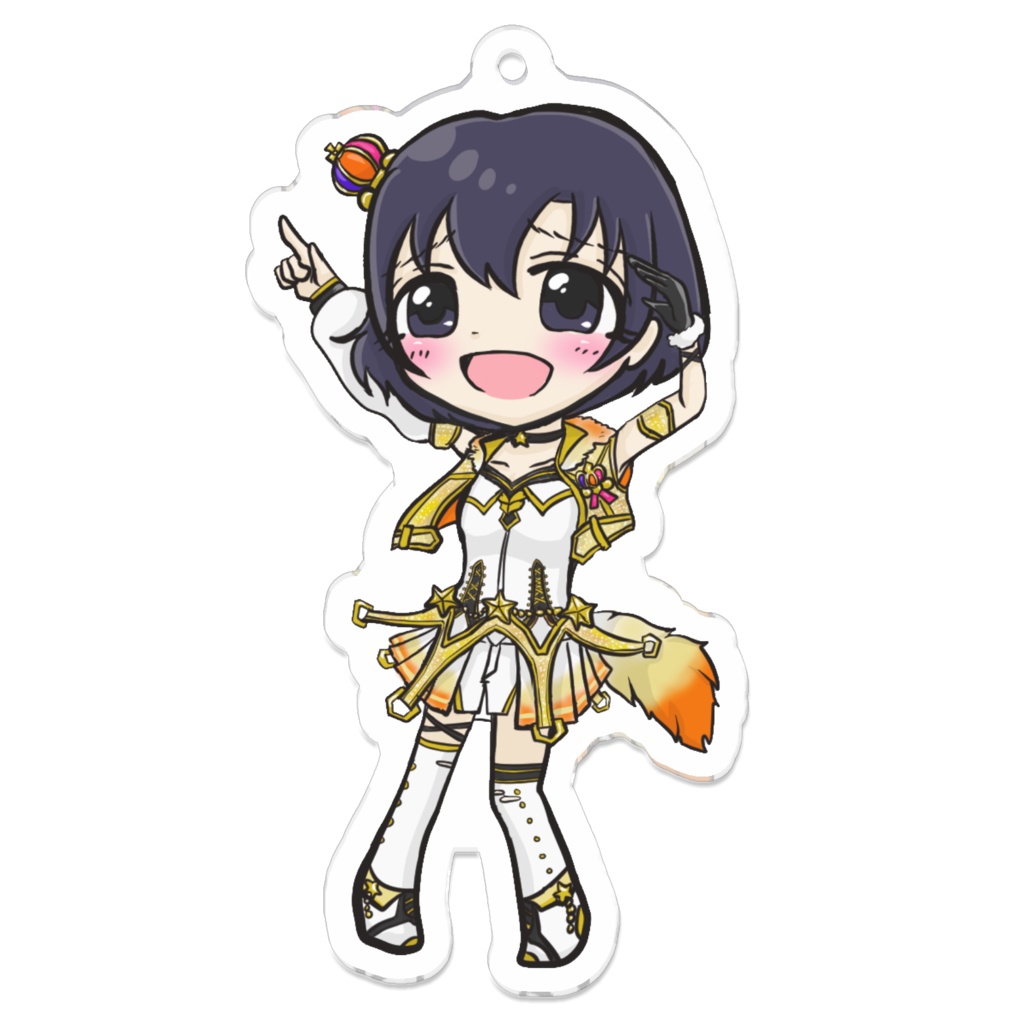 31.パーティータイム・ゴールド 白菊ほたる アクリルキーホルダー【pixivFACTORY】