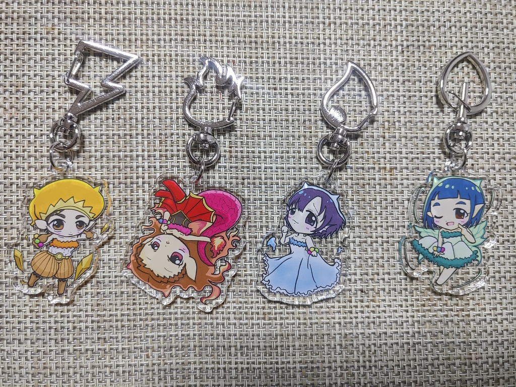 ダイスDEシンデレラ 4大精霊GBNS アクリルキーホルダー【匿名配送/あんしんBOOTHパック ネコポス】