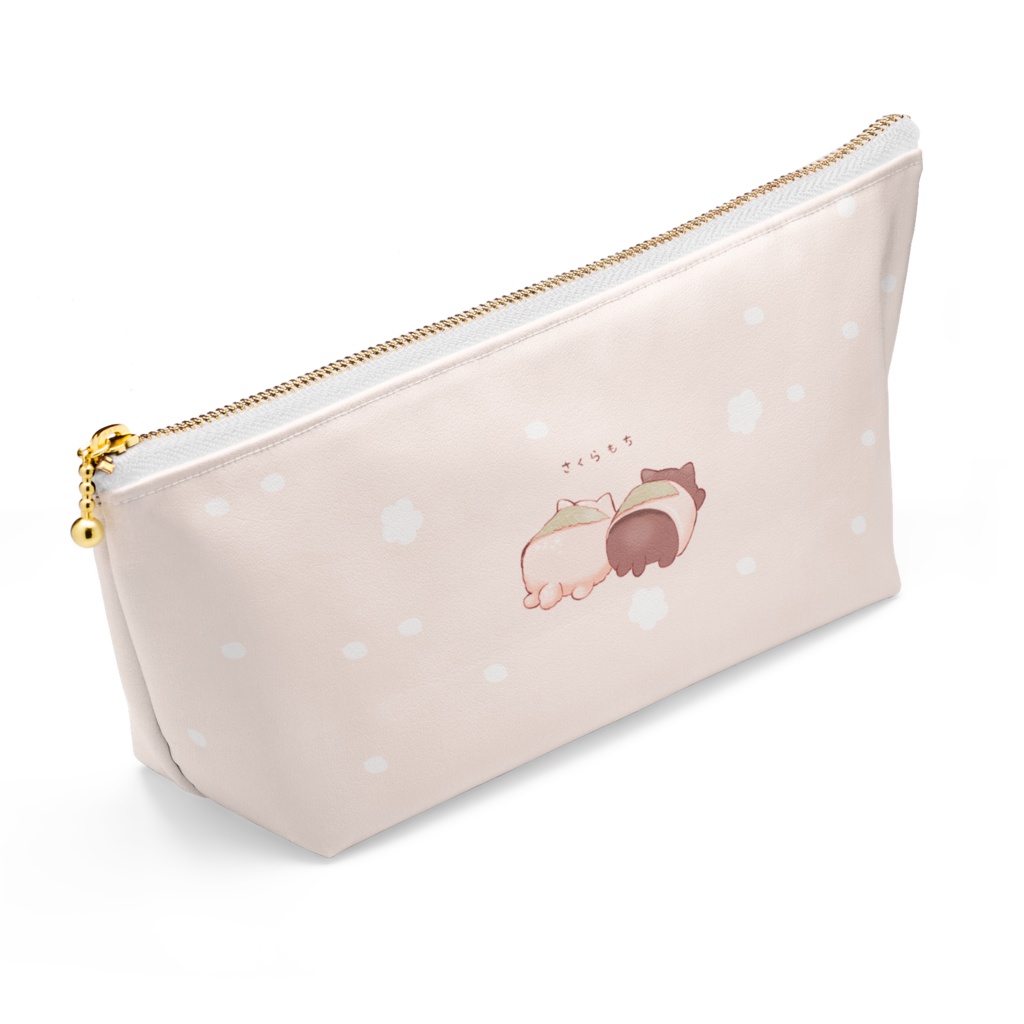 桜もちねこ桜色ポーチ