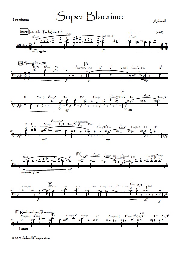 「Super Blacrime - 紺漣」の楽譜データ (pdf)