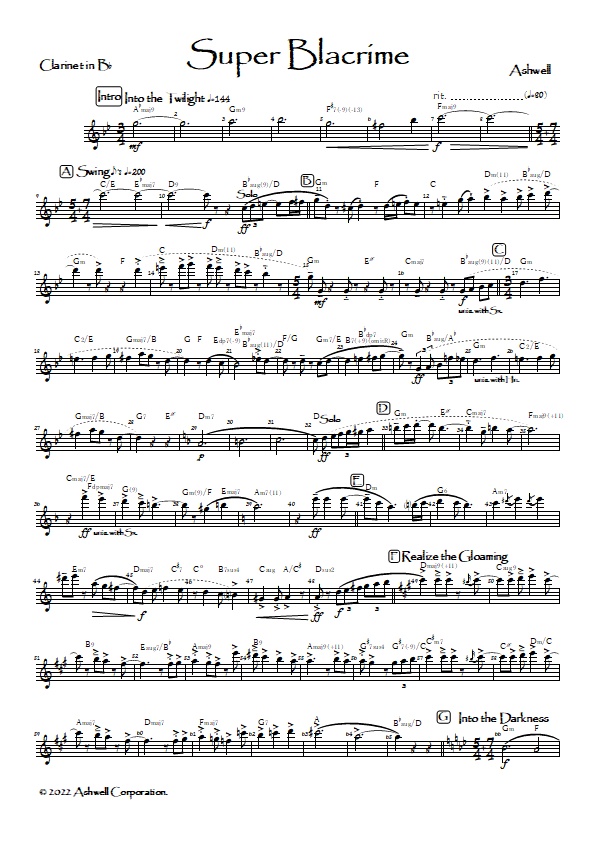「Super Blacrime - 紺漣」の楽譜データ (pdf)