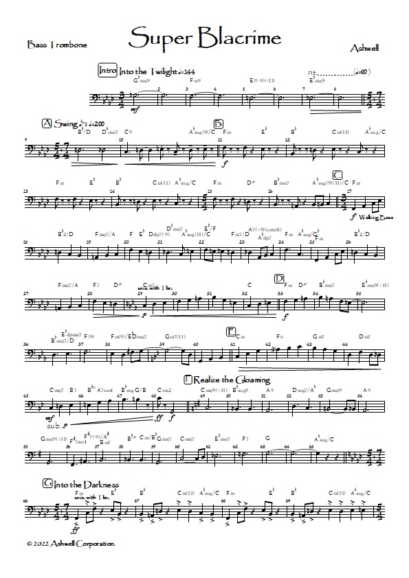 「Super Blacrime - 紺漣」の楽譜データ (pdf)