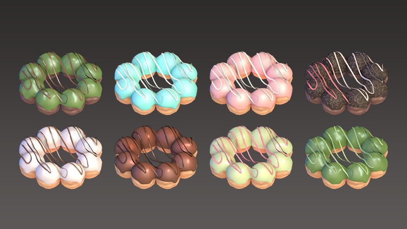 【3Dモデル】ドーナツセット