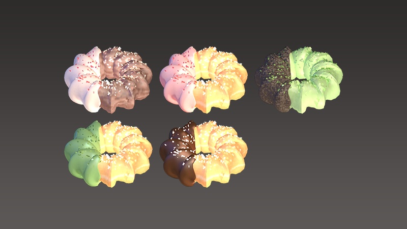【3Dモデル】ドーナツセット