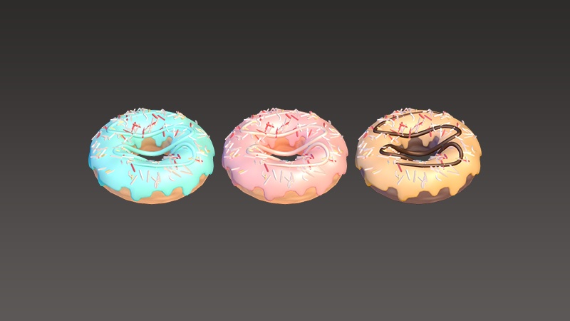 【3Dモデル】ドーナツセット