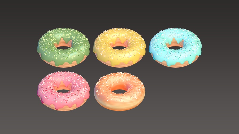 【3Dモデル】ドーナツセット