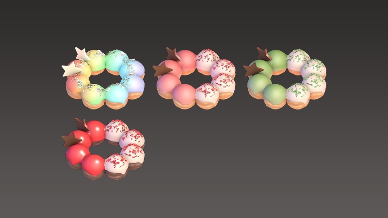 【3Dモデル】ドーナツセット