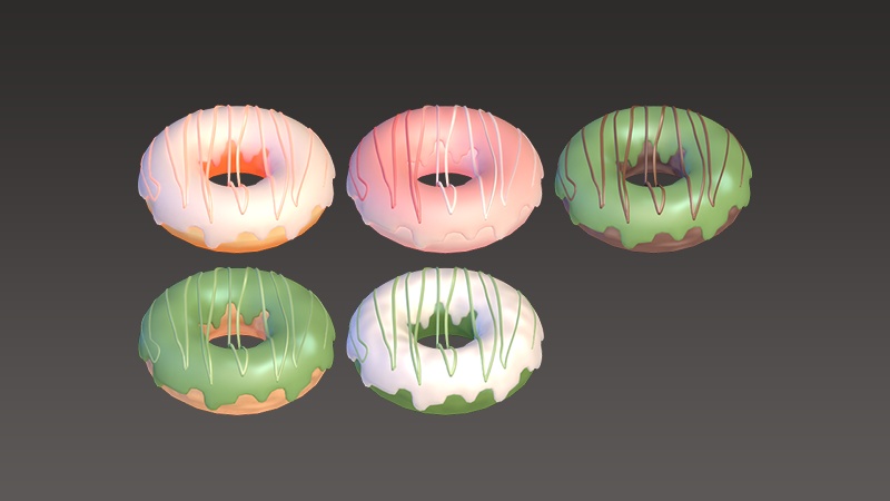 【3Dモデル】ドーナツセット