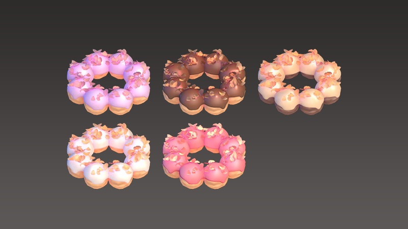【3Dモデル】ドーナツセット
