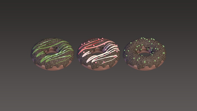 【3Dモデル】ドーナツセット