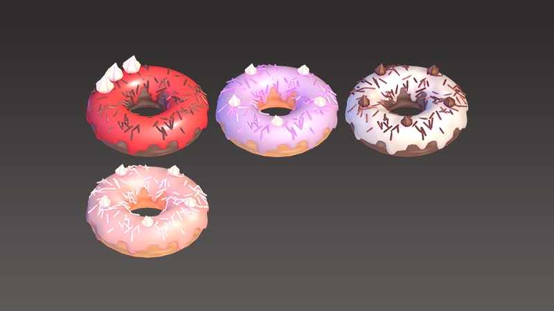 【3Dモデル】ドーナツセット