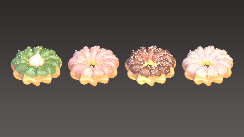 【3Dモデル】ドーナツセット