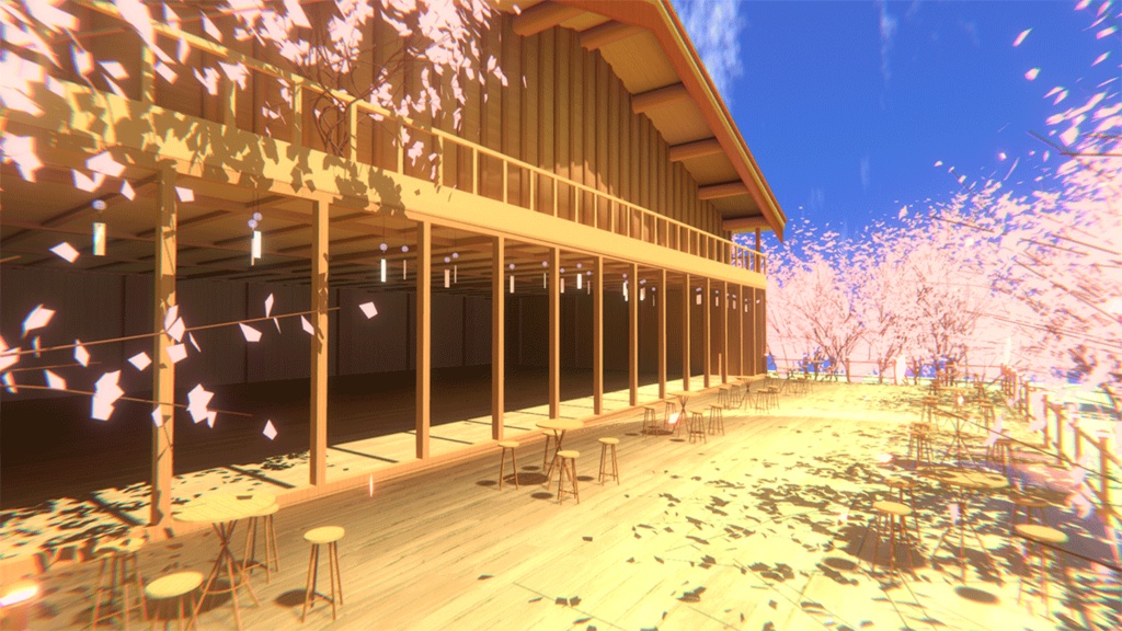 【VRChatワールド】Sakura Terrace 【動く雲】
