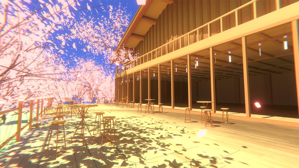 【VRChatワールド】Sakura Terrace 【動く雲】