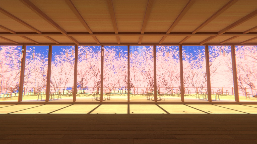 【VRChatワールド】Sakura Terrace 【動く雲】