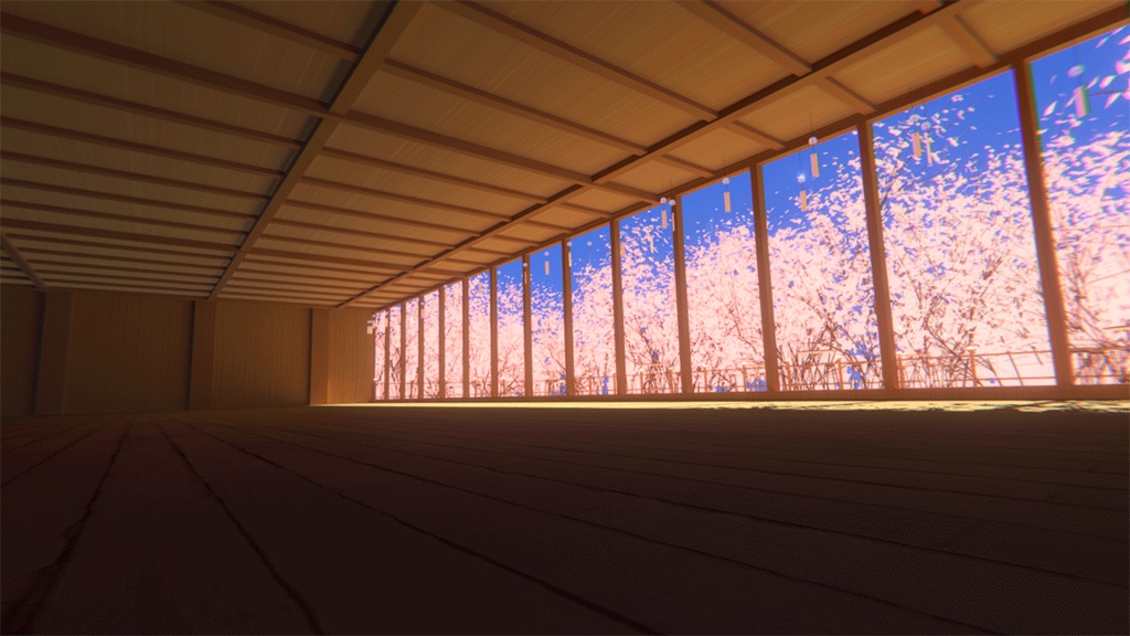 【VRChatワールド】Sakura Terrace 【動く雲】