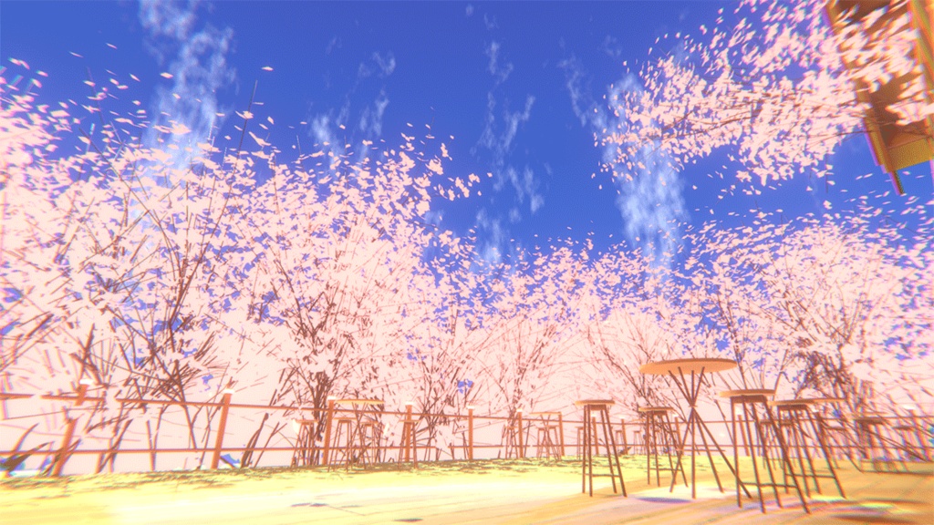 【VRChatワールド】Sakura Terrace 【動く雲】