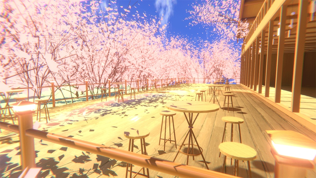 【VRChatワールド】Sakura Terrace 【動く雲】