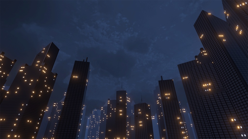 【VRChatワールド】夜景都市自動生成ギミック