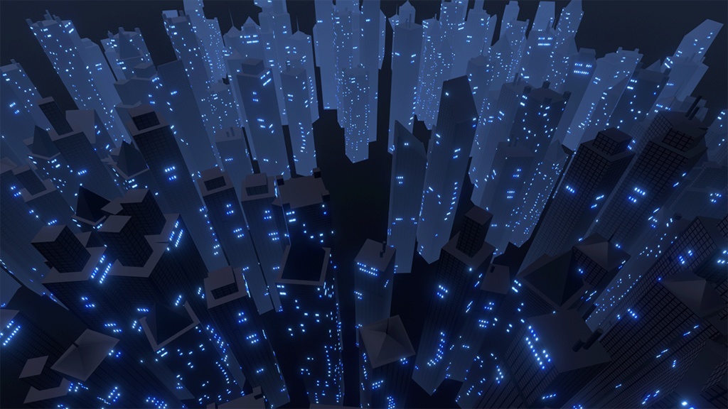【VRChatワールド】夜景都市自動生成ギミック
