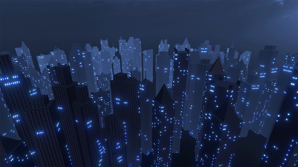 【VRChatワールド】夜景都市自動生成ギミック