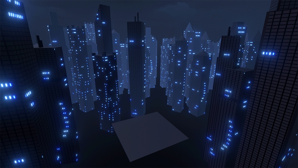 【VRChatワールド】夜景都市自動生成ギミック