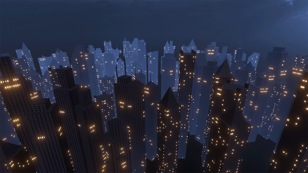 【VRChatワールド】夜景都市自動生成ギミック