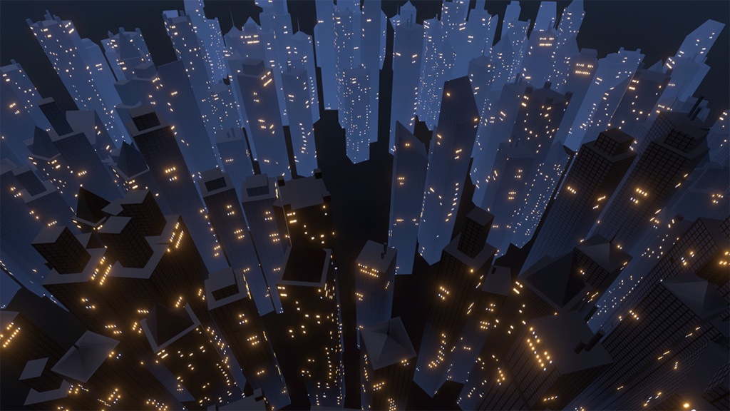 【VRChatワールド】夜景都市自動生成ギミック