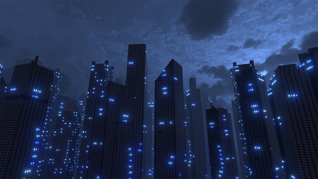 【VRChatワールド】夜景都市自動生成ギミック