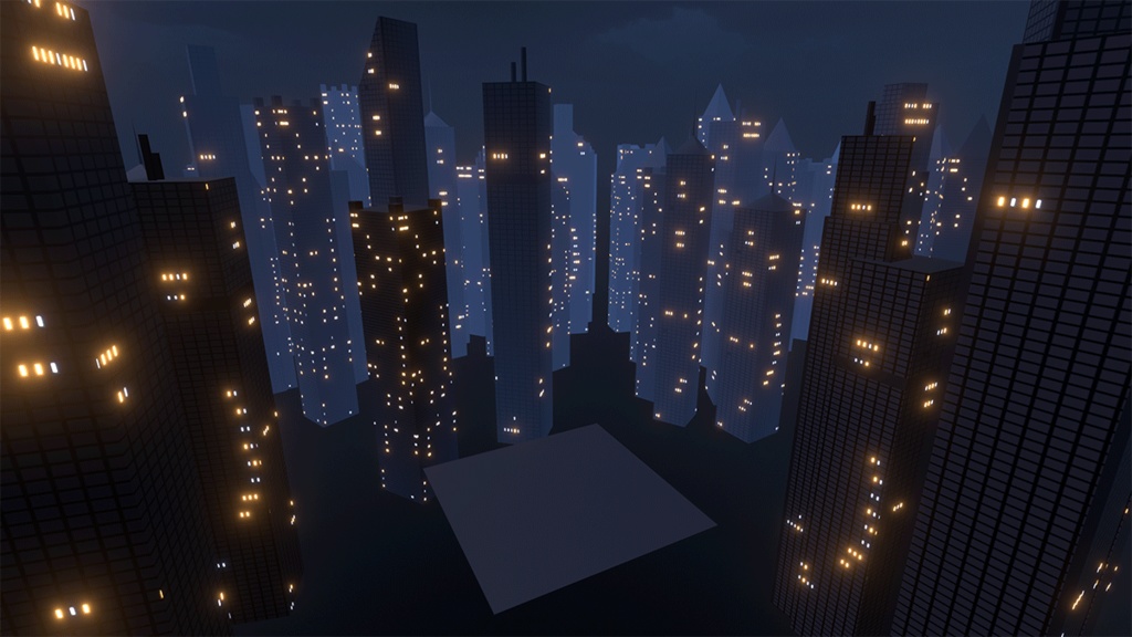 【VRChatワールド】夜景都市自動生成ギミック