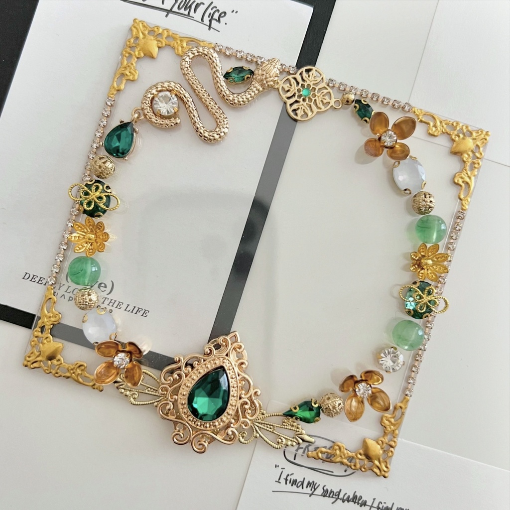 【 お試し価格 】China デコ 硬貨 コースター スクエアフォト ましかくフォト ケース 痛 ロゼット 緑 green