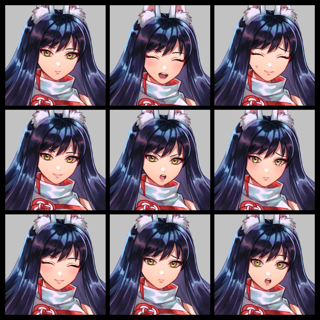 【立ち絵】和風ケモミミ【表情差分9種】