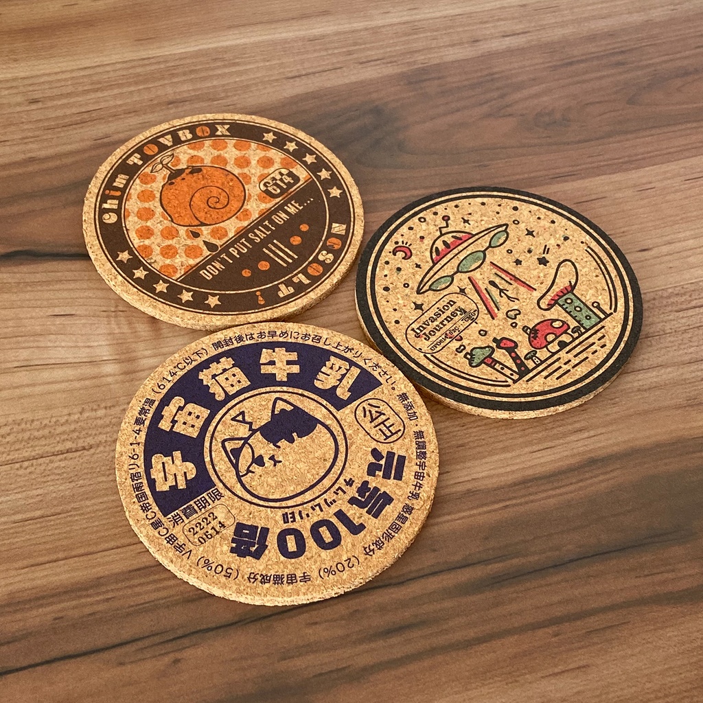 【完売御礼】宇宙レトロコルクコースターセット -Space retro cork coasters-