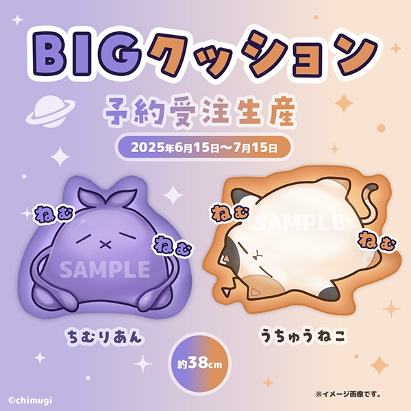 【予約受付終了】ちむりあん＆うちゅうねこ ビッグクッション（期間6/15〜7/15）