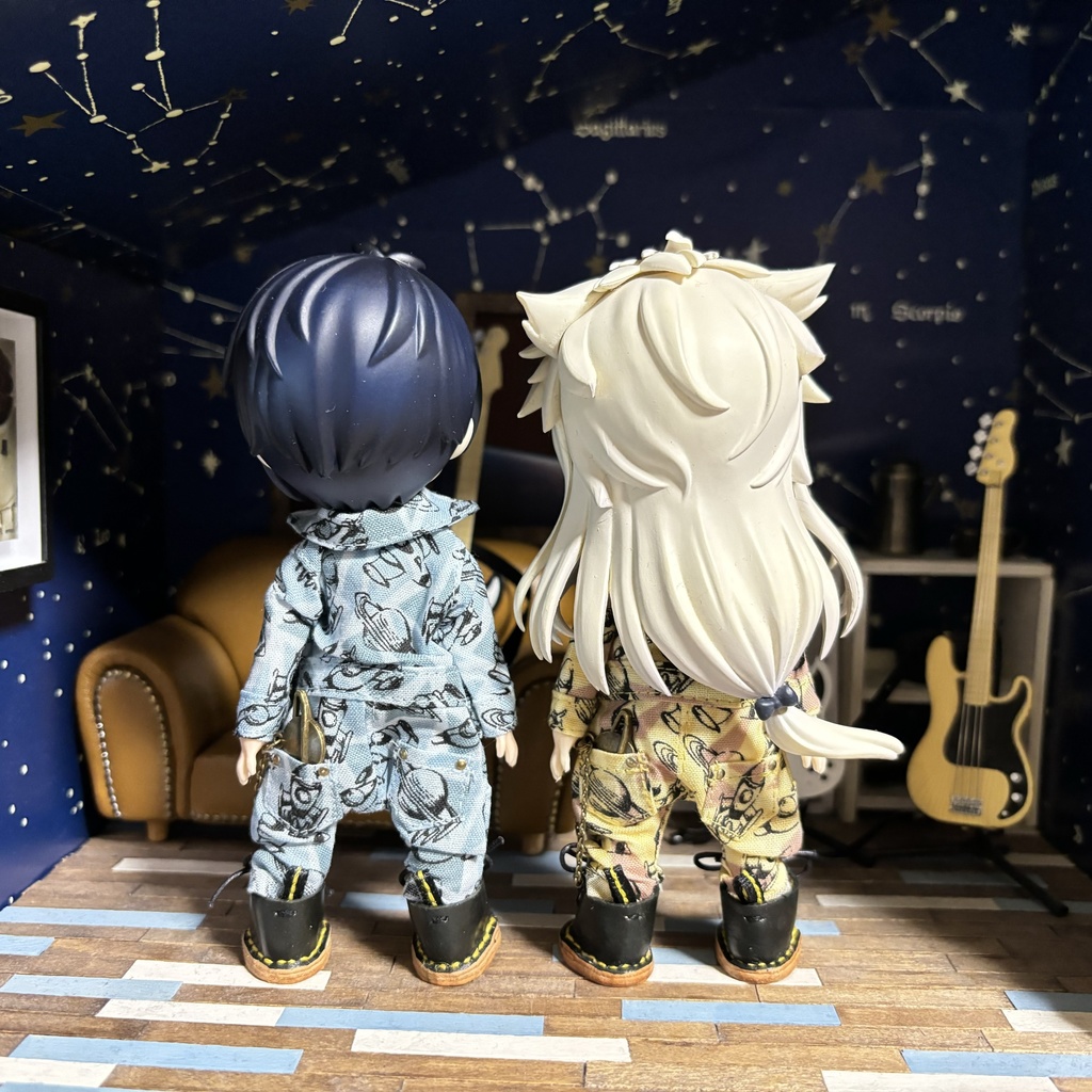 宇宙柄のつなぎ