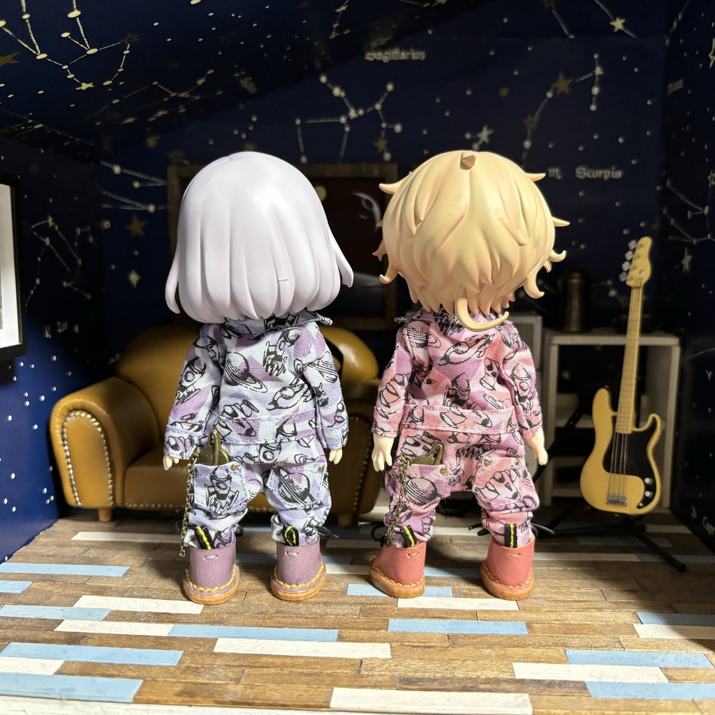 宇宙柄のつなぎ