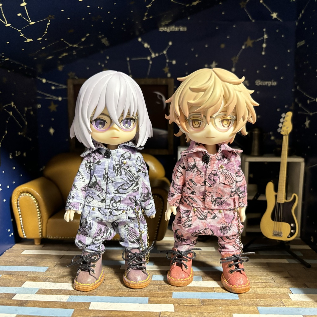 宇宙柄のつなぎ