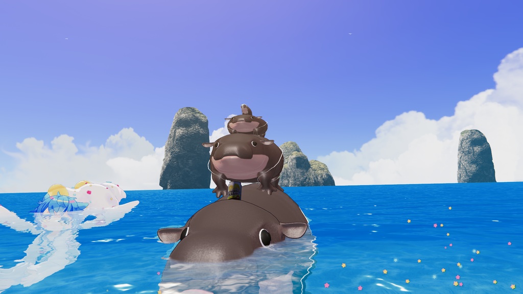 【無料】カバサンヘアピン【ポピ横のカバさんシリーズ】