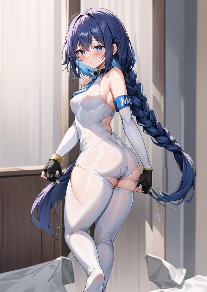 青髪ホワイトボディスーツちゃん オリジナルキャラクター学習データ