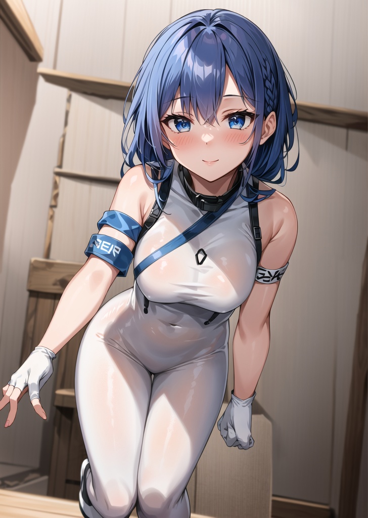 青髪ホワイトボディスーツちゃん オリジナルキャラクター学習データ