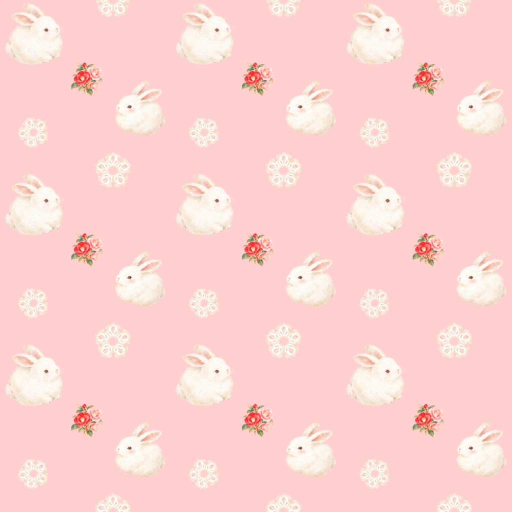 雪うさぎと椿|和風デジタルペーパー 3色セット
