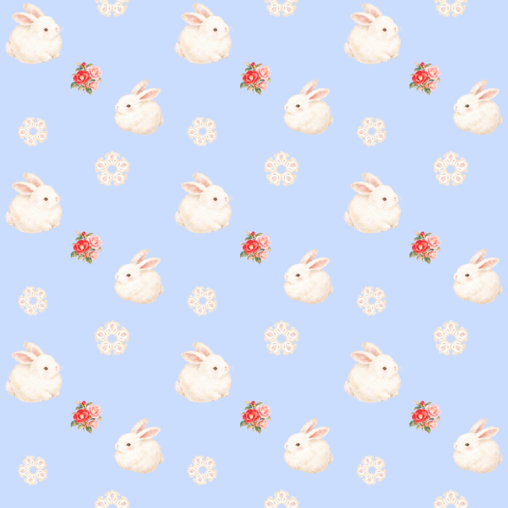 雪うさぎと椿|和風デジタルペーパー 3色セット