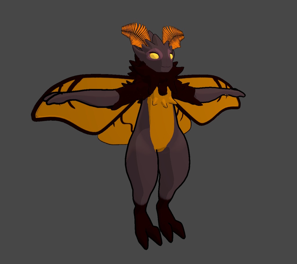 Mothmello VR Chat Avatar Base - Furry Moth