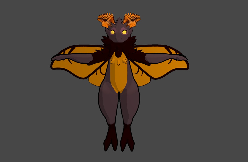Mothmello VR Chat Avatar Base - Furry Moth
