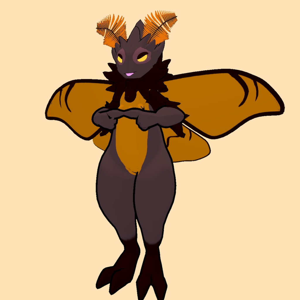 Mothmello VR Chat Avatar Base - Furry Moth